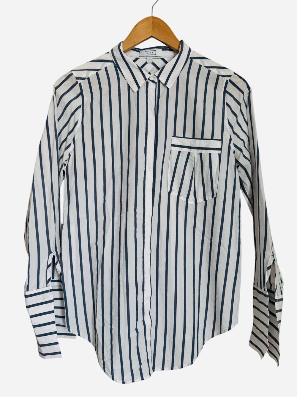 AYR Pinstripe Wide Cuff Button Down